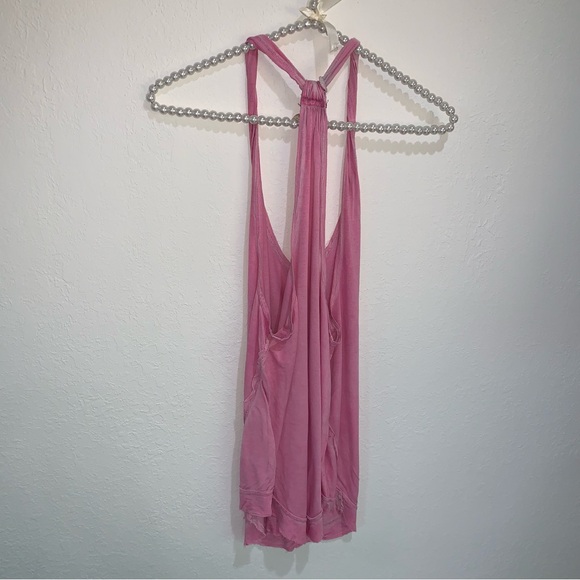 Free people pink tank size small cotton racer back - Picture 4 of 10